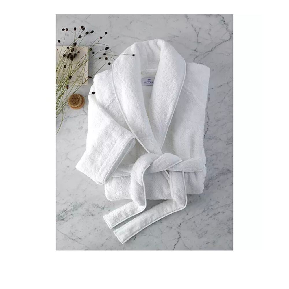 Matouk Cairo Robe White Cotton Terry - Size XL (New)